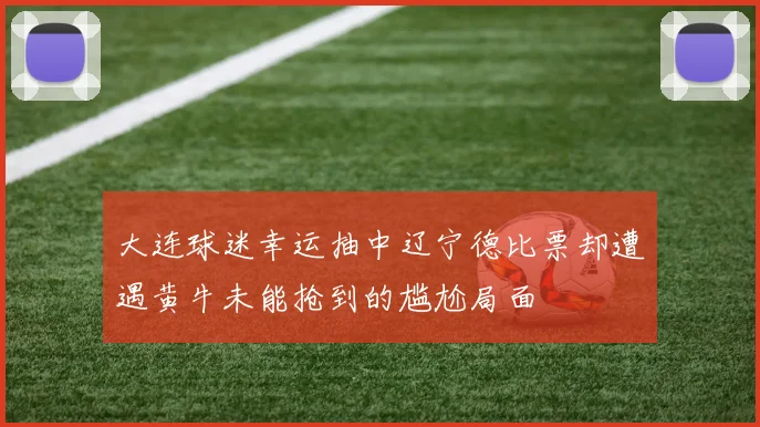 大连球迷幸运抽中辽宁德比票却遭遇黄牛未能抢到的尴尬局面